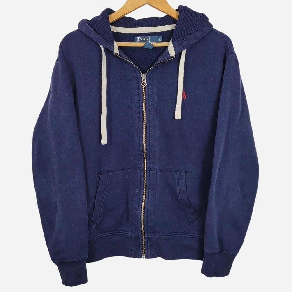 Vintage Polo Ralph Lauren Full Zip Hoodie with Embroidered Logo
